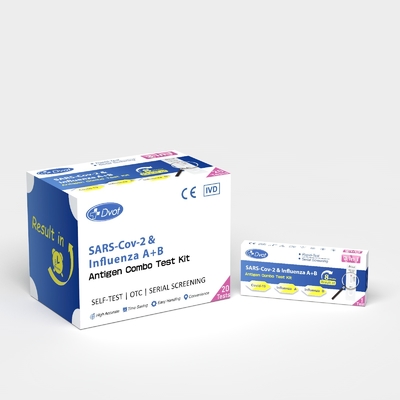CE Certified SARS-CoV-2 Influenza A B Antigen Combo Test Kit with 24 Months Shelf Life