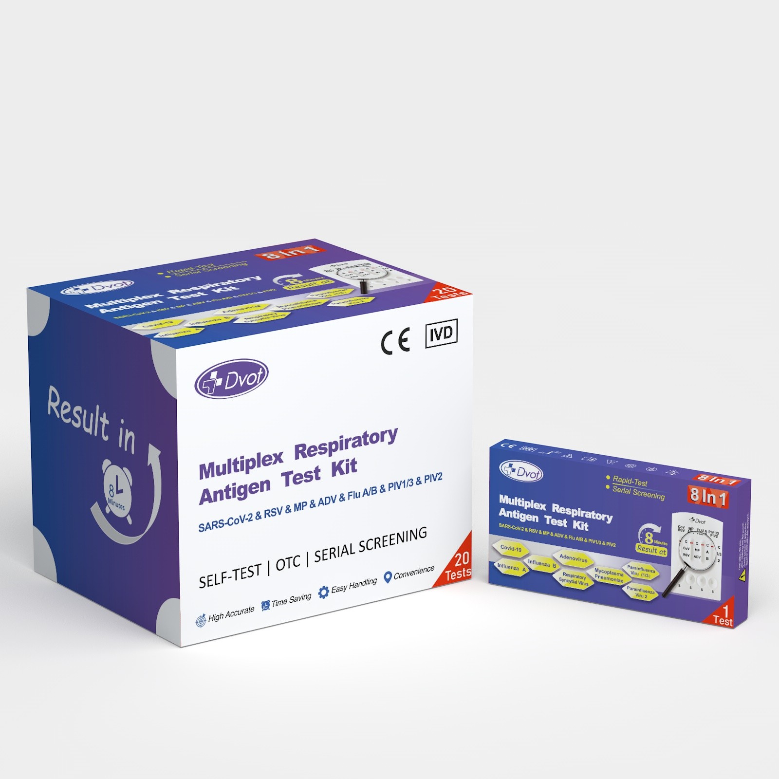 DVOT (8 IN ONE) Rapid Antigen Test Kit 98% độ chính xác CE và ISO được ...